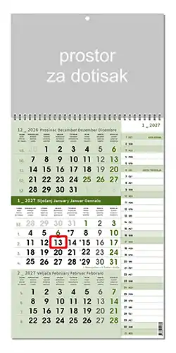 KALENDARI-2027 PLANER ZELENI